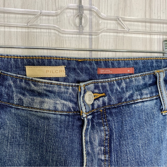 Anthropologie Pilcro The Heritage Boyfriend Distressed Busted Knee Jeans size 32 - Picture 12 of 12